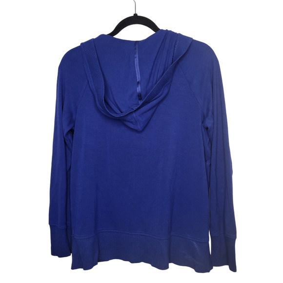 Chico's Zenergy Oversized V-Neck Pullover Hooded Sweater Blue Women Sz S - Picture 2 of 9